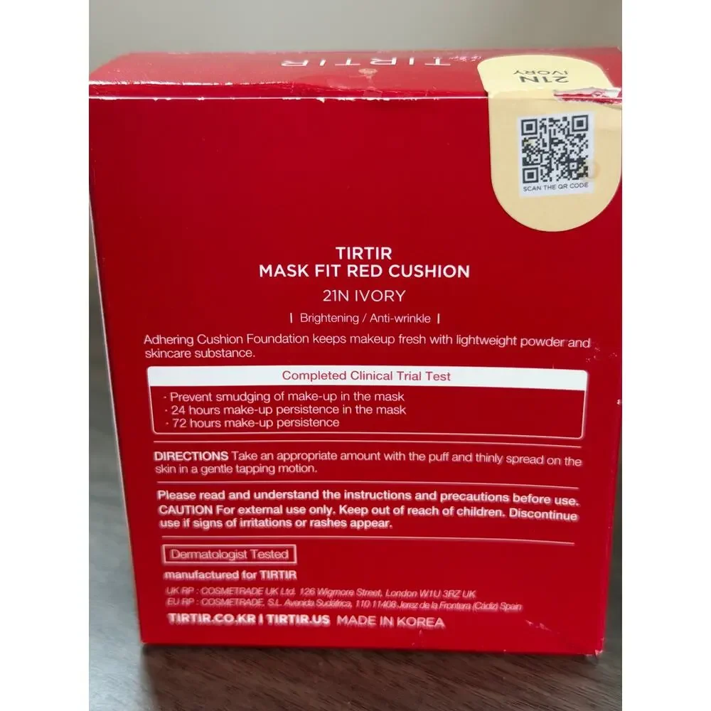TIRTIR Mask Fit Red Cushion Foundation – 21N Ivory – 18g / 0.63 oz